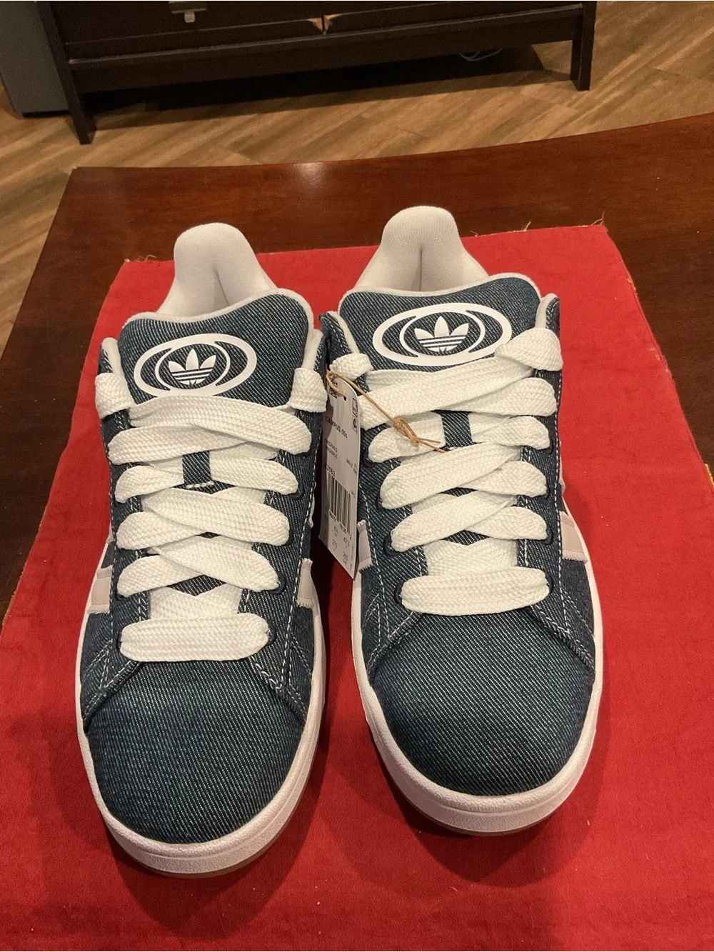 adidas Denim Blue Low-Top Sneakers with White Laces
